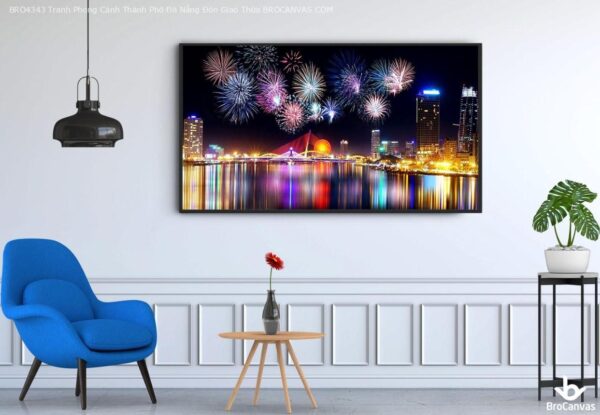 Tranh Phong Cảnh Bắn Pháo Hoa Thành Phố Đà Nẵng BRO4343