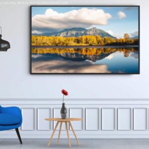 BRO4349 Tranh Phong Cảnh Mây Mờ Trên Đỉnh Núi