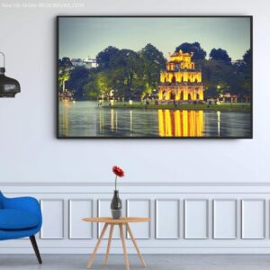 BRO4354 Tranh Tháp Rùa Hồ Gươm