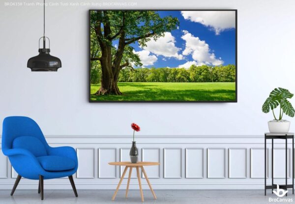 BRO4358 Tranh Phong Cảnh Tươi Xanh Cánh Rừng