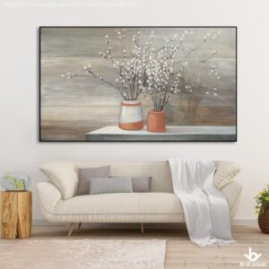 BRO4390 Tranh Sơn Dầu Nụ Hoa Tầm Xuân