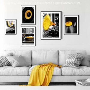 BRO4554 Bộ Tranh Máy Phát Nhạc Cổ Điển MPN12