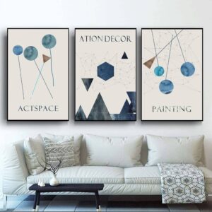 BRO5284 Tranh Decor Trừu Tượng Nghệ Thuật Những Quả Bóng Hình Khối