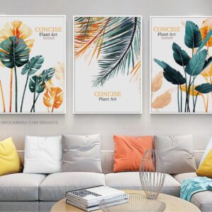 BRO5515 Bộ tranh lá cây trang trí hiện đại