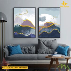 BRO5598 Tranh Canvas Trừu Tượng Những Ngọn Núi Đẹp