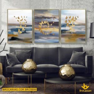 BRO5899 Tranh Canvas Đàn Bướm Bay Trên Đồi Núi