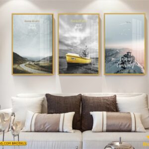 BRO5913 Tranh Phong Cảnh Thiên Nhiên Đường Núi Vắng Lặng