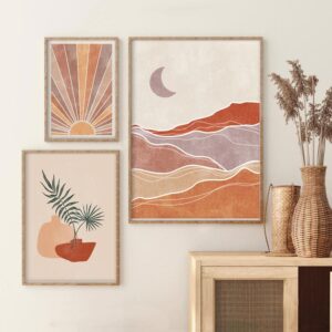BROE5218 Tranh Canvas Scandinavian Nghệ Thuật Mặt Trăng Đẹp