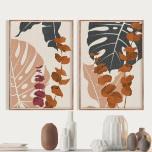 BROE5219 Tranh Canvas Scandinavian Những Chiếc Lá Cam
