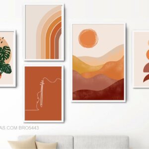 BROE5443 Tranh Canvas Nghệ Thuật Minimalism Tối Giản 5 Tấm
