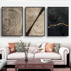 BROH5221 Tranh Trang Trí Decor Vân Gỗ Hình Xoắn