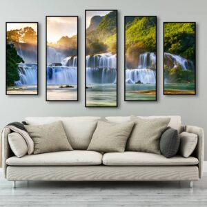BROH5355 Tranh Canvas Thác Nước Thực Tế Hùng Vĩ