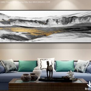 BROK3882 Tranh Trừu Tượng Dãy Núi
