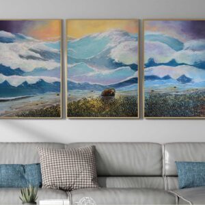 BROP4771 Tranh Canvas Sơn Dầu Sóng Biển Vỗ Bờ