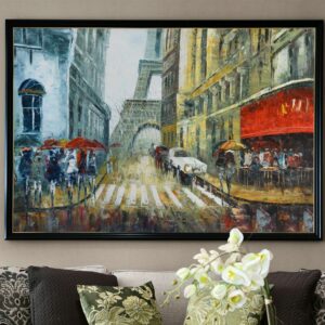 BROP4776 Tranh Phong Cảnh Thành Phố Lãng Mạn Sơn Dầu