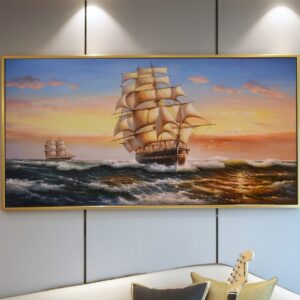 BROP4818 Tranh Canvas Thuận Buồm Xuôi Gió Sơn Dầu Đẹp Nhất