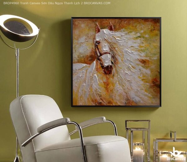 BROP4960 Tranh Canvas Sơn Dầu Ngựa Thanh Lịch
