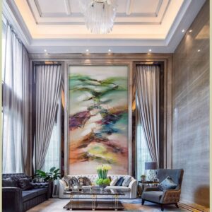 BROP4986 Tranh Canvas Sơn Dầu Thung Lũng Và Đồi Núi