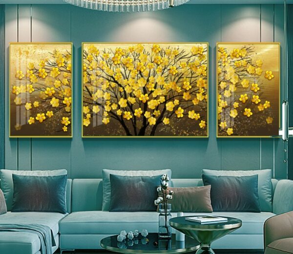 BROP5144 Tranh Treo Tường Hoa Mai Vàng 3D Nghệ Thuật