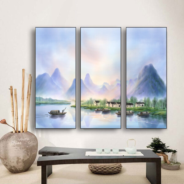 BROP6037 Bộ Tranh Sơn Thủy Phong Cảnh Hữu Tình