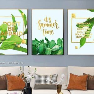 BROZ7192 Tranh Canvas Slogan Lá Cây Treo Văn Phòng