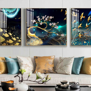 BROZ72303 Tranh Chú Hươu Nai Dưới Ánh Trăng