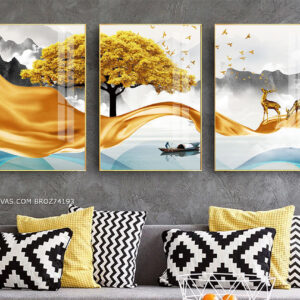 BROZ74193 Tranh Canvas Phong Cảnh Sơn Thủy Nghệ Thuật