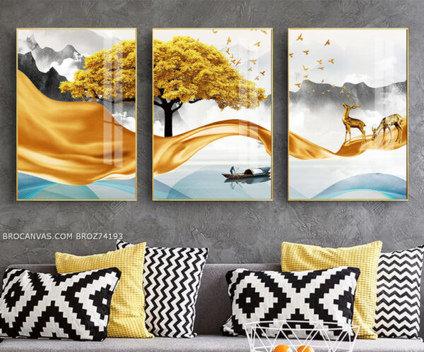 BROZ74193 Tranh Canvas Phong Cảnh Sơn Thủy Nghệ Thuật