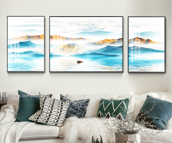 BROZ74368 Tranh Canvas Phong Cảnh Biển Và Núi Non