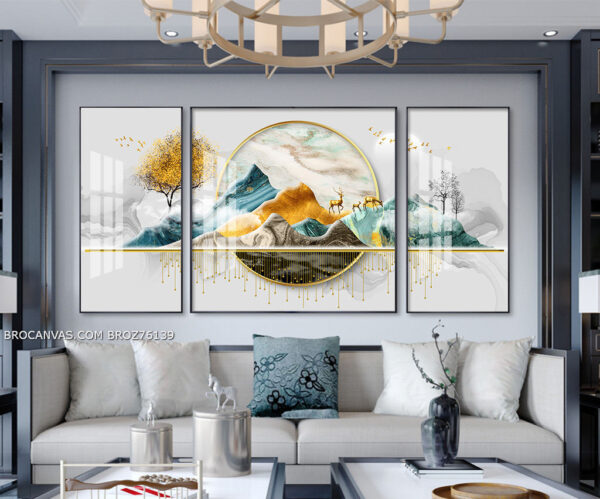 BROZ76139 Tranh Canvas Phong Cảnh Đẹp Hiện Đại Sơn Thủy