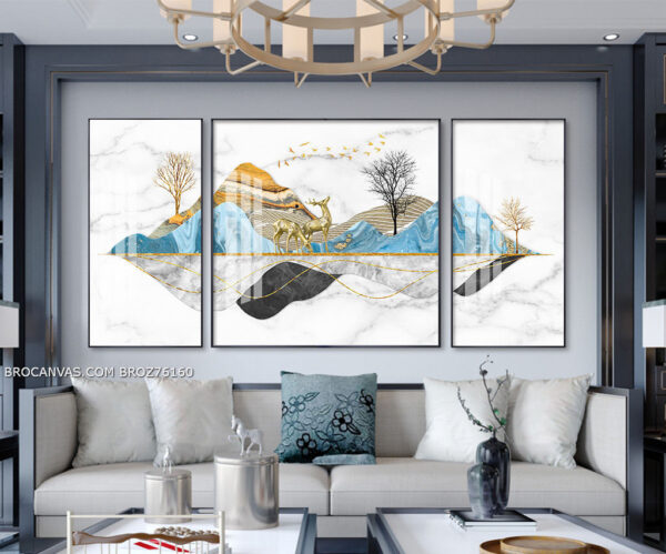BROZ76160 Tranh Phong Cảnh Sơn Thủy Đẹp In Canvas