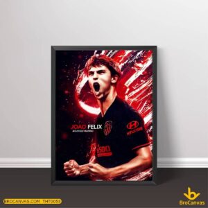 THT0058 Bức Tranh Cầu Thủ João Félix Trong Màu Áo Atlético de Madrid
