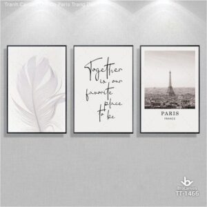 Tranh Canvas Trắng Đen Thủ Đô Paris Nước Pháp TT-1466
