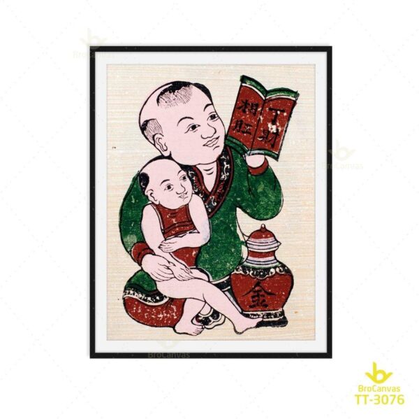 Tranh Mục Đồng Nghe Cha Đọc Sách TT-3076