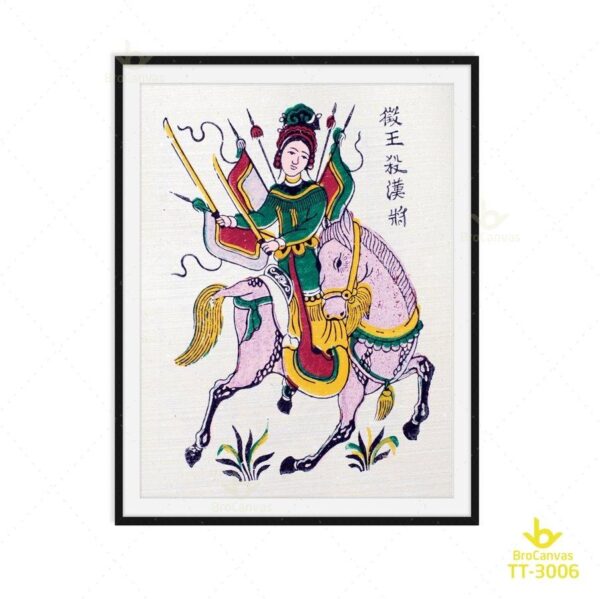 Tranh Nữ Tướng Cưỡi Ngựa TT-3006