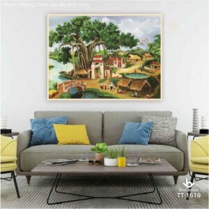 Tranh Phong Cảnh Cây Đa Và Đình Làng TT-1618