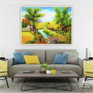 Tranh Phong Cảnh Con Sông Và Đồng Quê TT-1619