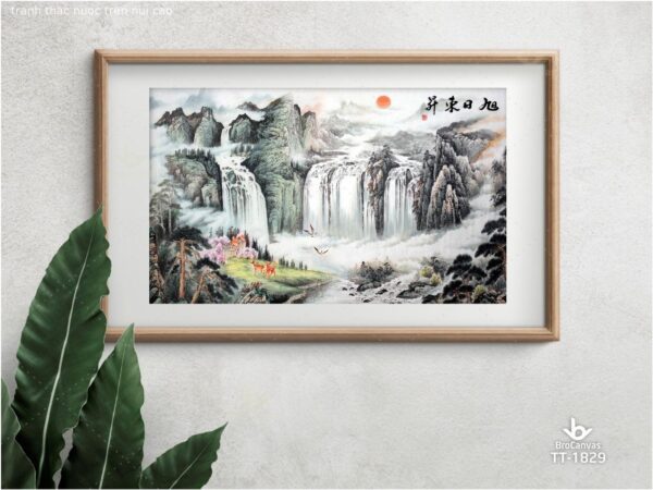 Tranh Thác Nước Trên Núi Cao TT-1829