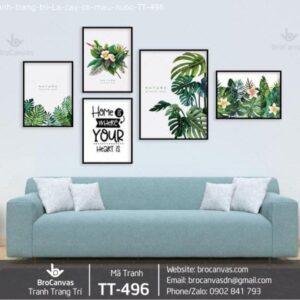 Tranh Trang Trí: “Lá Cây Cỏ Màu Nước” TT-496