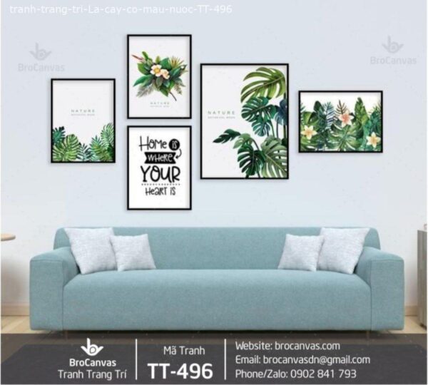 Tranh Trang Trí: “Lá Cây Cỏ Màu Nước” TT-496