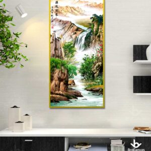 Tranh Thác Nước Đổ Xuống Núi TT-2024