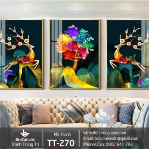 TT-270 Tranh Treo Tường Những Chú Hươu Đa Sắc Nghệ Thuật