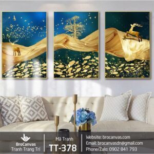 TT-378 Tranh Những Chú Hươu & Đàn Cá 3D
