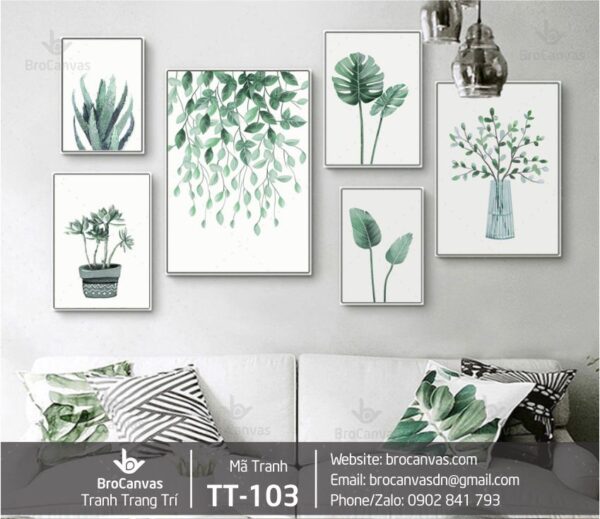 Tranh Trang Trí: “Bộ 5 Cây Lá Tự Nhiên” TT-103