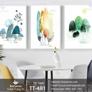 Tranh Canvas: “Bộ 3 Tranh Núi Mặc Thủy” TT-481